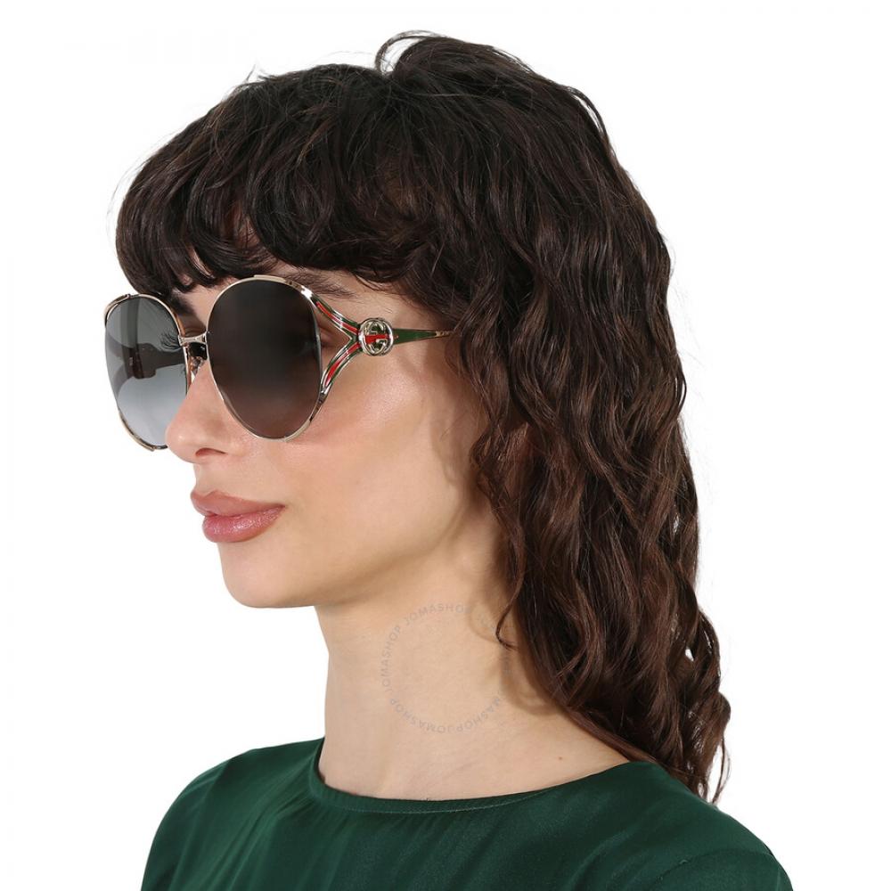 Gucci Grey Gradient Square Ladies Sunglasses Gg0225s 001 63