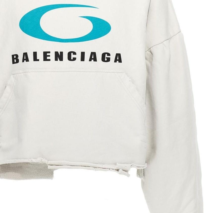 Balenciaga Loop Sports Icon Destroyed Cropped Hoodie Unisex 783397TRVC39059