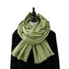 Women's High-End Wool Cashmere Tassel Scarf - Versatile Winter Shawl in Solid Red