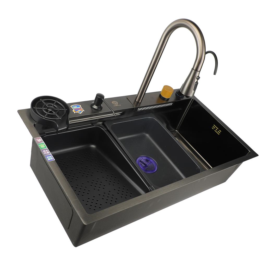 1 Set Kitchen Sink Professional Modern Simple Style Thickened Large Capacity Undermount Stainless Steel Sink for Home Kitchen