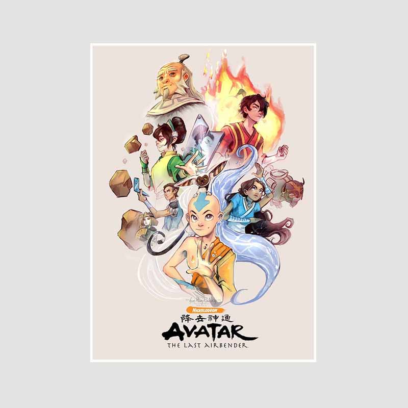 

Классический аниме Аватар Легенда об Аанге Плакат Ретро Белые бумажные постеры Настенная живопись Домашний декор Фреска Украшение гостиной Эстетика 42x30cm