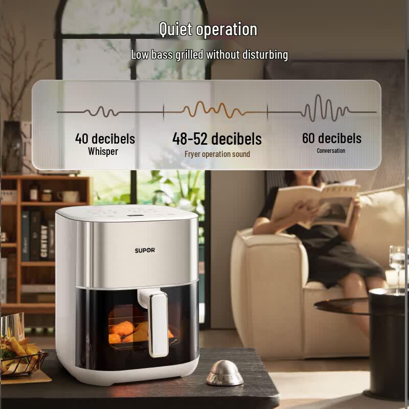 SUPOR 6L Dual Heat Touch Control Smart Air Fryer KD60D872 CN Plug (adapter Included)