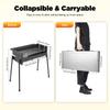 Portable Folding Charcoal BBQ Grill, Large 25.79" Stainless Steel Outdoor Barbecue Grill with Adjustable Height, for Garden Camp