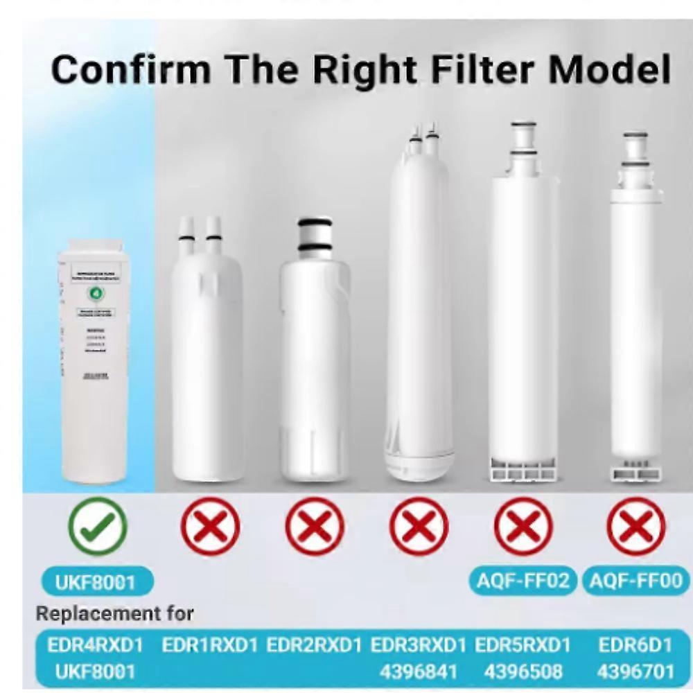 3PCS Refrigerator Water Filter Replacement cartridge,NSF Certified Brand, EDR4RXD1, 4396395, UKF8001, UKF8001AXX