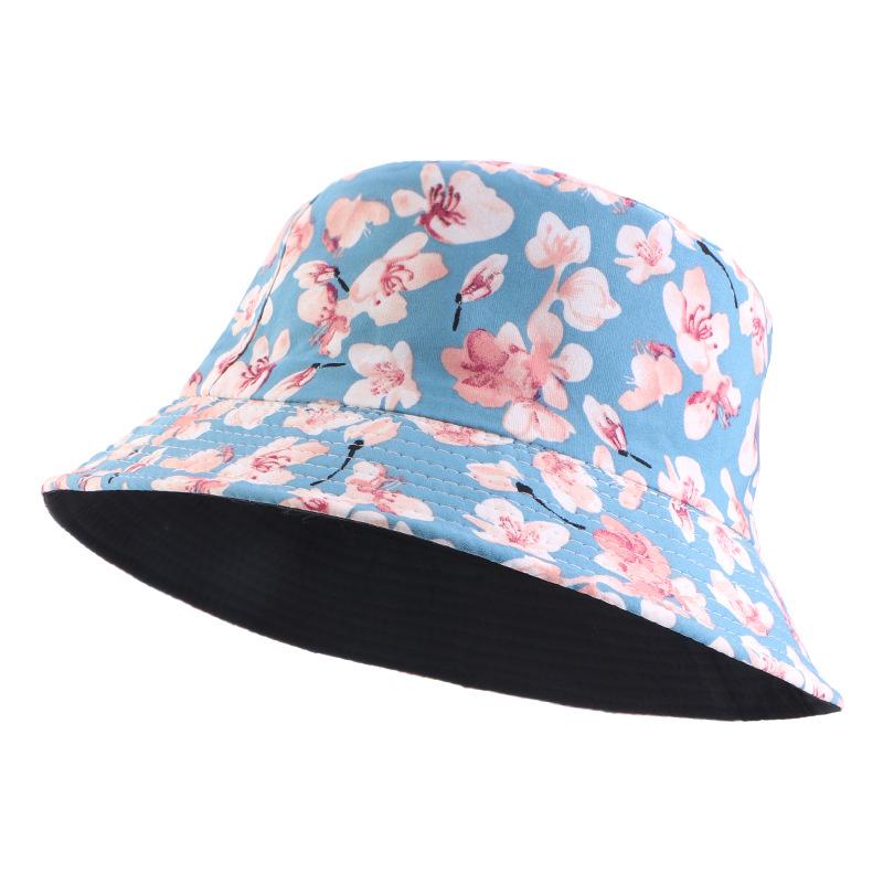 New Polished Printed Pot Hat Double-sided Bucket Hat Outdoor Travel Visor