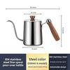 304 Stainless Steel Wooden Handle Espresso Coffee Pot for Home and Commercial Use, Long Spout and Fine Nozzle Drip Coffee Maker for Brewing