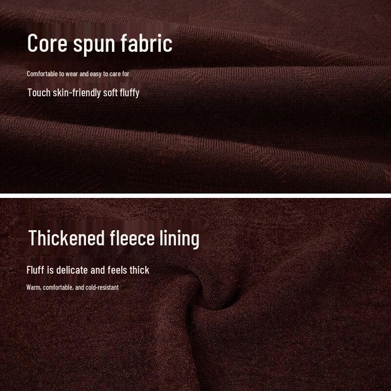 HLA Men's Fleece Lined Thickened Round Neck Sweater