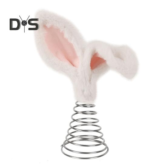 

Верхушка для пасхальной елки в виде кроличьих ушек, украшение на верхушку елки, плюшевая верхушка для пасхальной елки с пружиной, товары для весенней вечеринки розовый