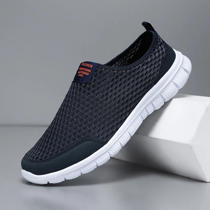 

Men s Casual Shoes Lightweight Breathable Sneakers For Men Running Shoes Anti Slip Comfortable Walking Shoes Fashion Sport 45 синій
