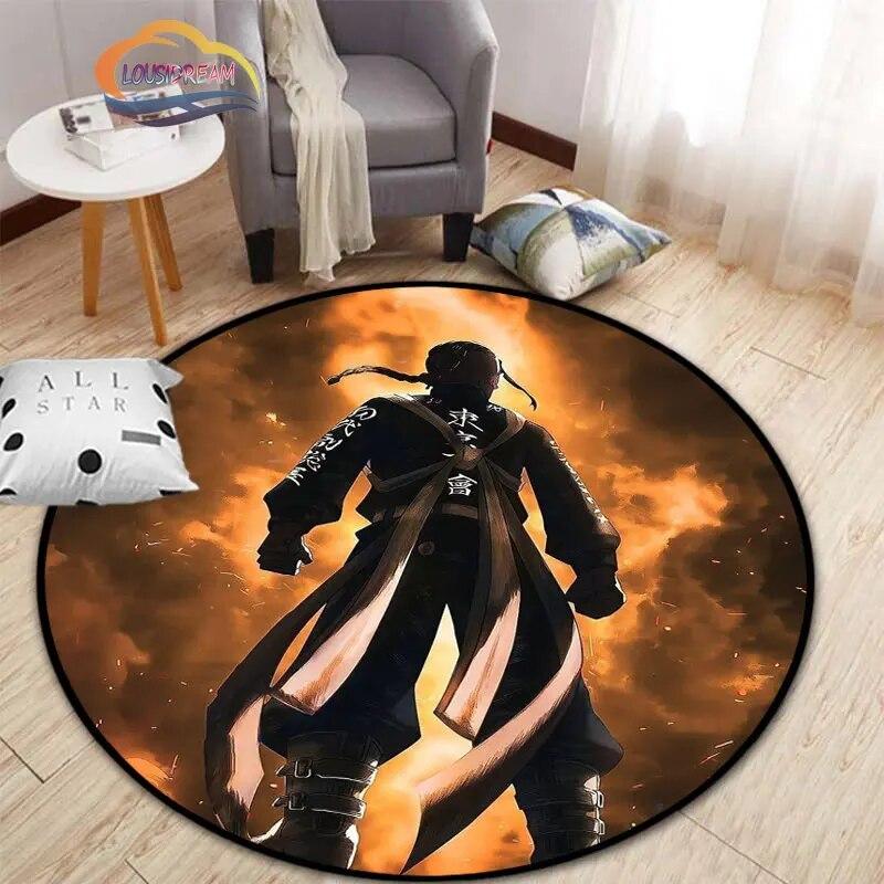 Anime Tokyo Revengers Kulatý koberec kreslený prostor Koberec do obývacího pokoje Kuchyně Jídelna Dětské koberce Podložka na jógu
