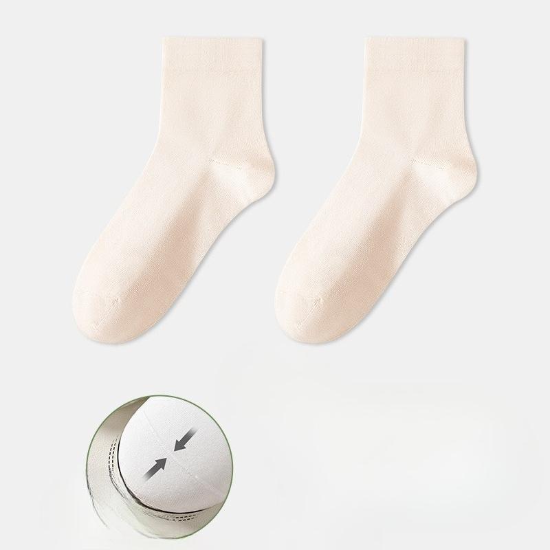 Female Spring and Autumn Deodorizing Sweat Absorbing Boneless Moon Tube Cotton Socks