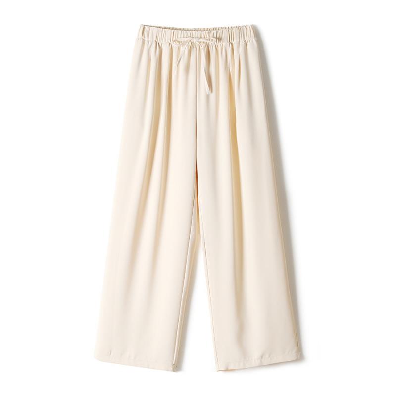 

suit wide-leg pants women s summer thin solid color loose high waist thin drape straight casual mopping pants L