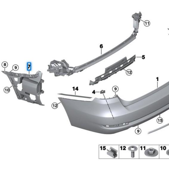 BMW 3er F34 GT Stoßfängerhalter hinten (Teilenummer: 51127293775, 51127293776)