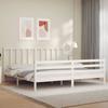 VidaXL Bed Frame with Headboard White 200x200 Cm Solid Wood 3193877