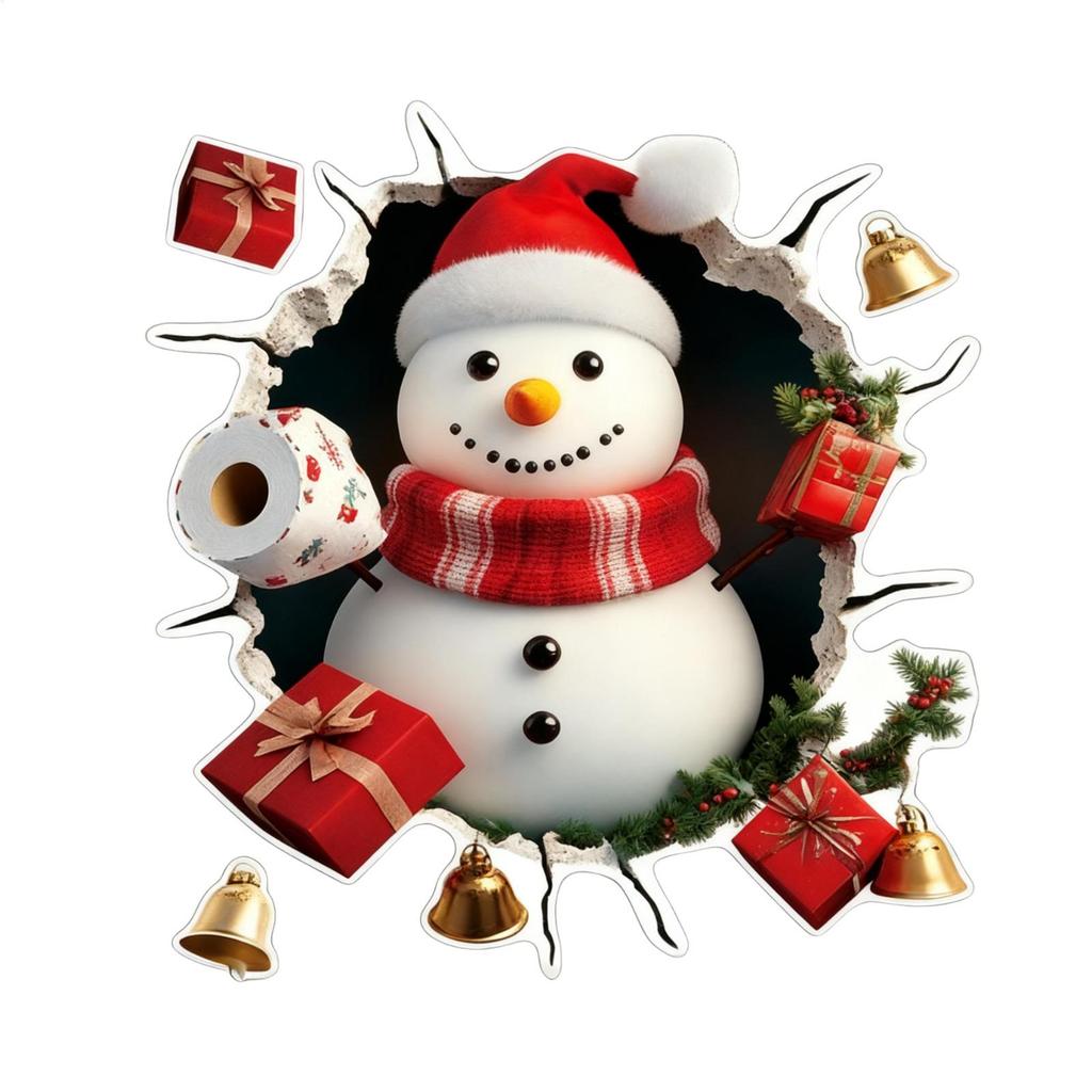 1pc Christmas Santa Wall Stickers PVC Waterproof Sticker Door Window Wall Decals DIY Peel Sticker Home Living Room Party Decor