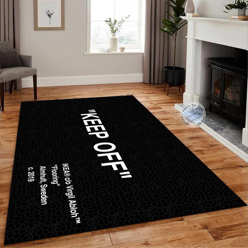 

Carpet Mat Rug - Black White Art Font Home Decoration for Living Room Bedroom Living Room Decoration 30X50CM