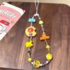 Cartoon Phone Lanyard Y2K Beaded Phone Chain Wristband For Ccd Camera Phone Pendant Hanging Rope