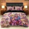Jojos Bizarre Adventure Pattern Bedding Quilt Set Quilt Cover Pillowcase Home Birthday Gift(1 * duvet cover + 2 * pillowcase, without core)