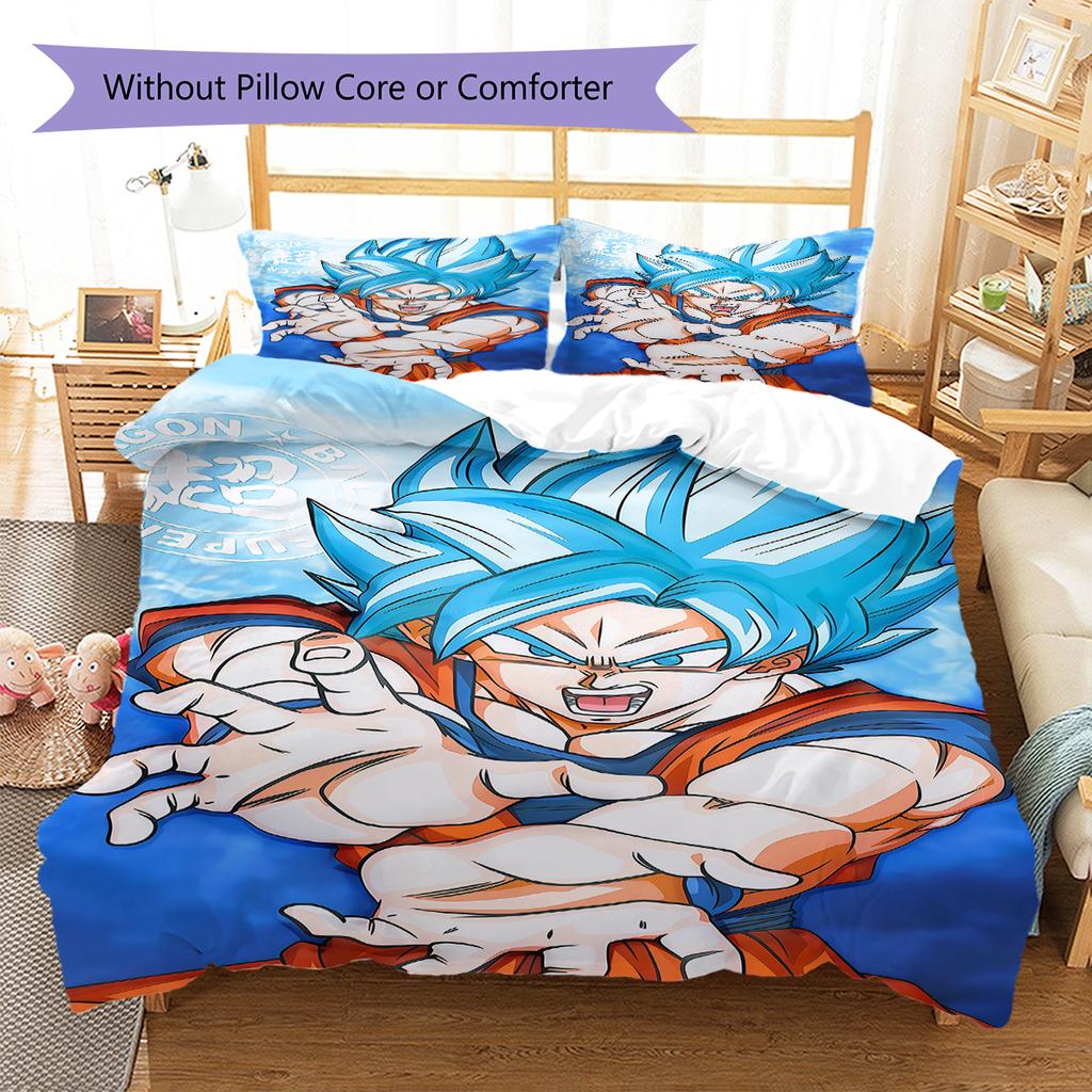 Vegito Pattern Bedding,Quilt Set Quilt Cover Pillowcase Home Birthday Gift (1 * Duvet Cover + 2 * Pillowcase, Without Core)