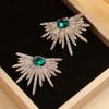 1 Pair Sparkling Wing-Shaped Earrings with Rhinestones - Elegant, Lightweight Statement Earrings for Women, Ideal for Weddings, Proms, and Parties