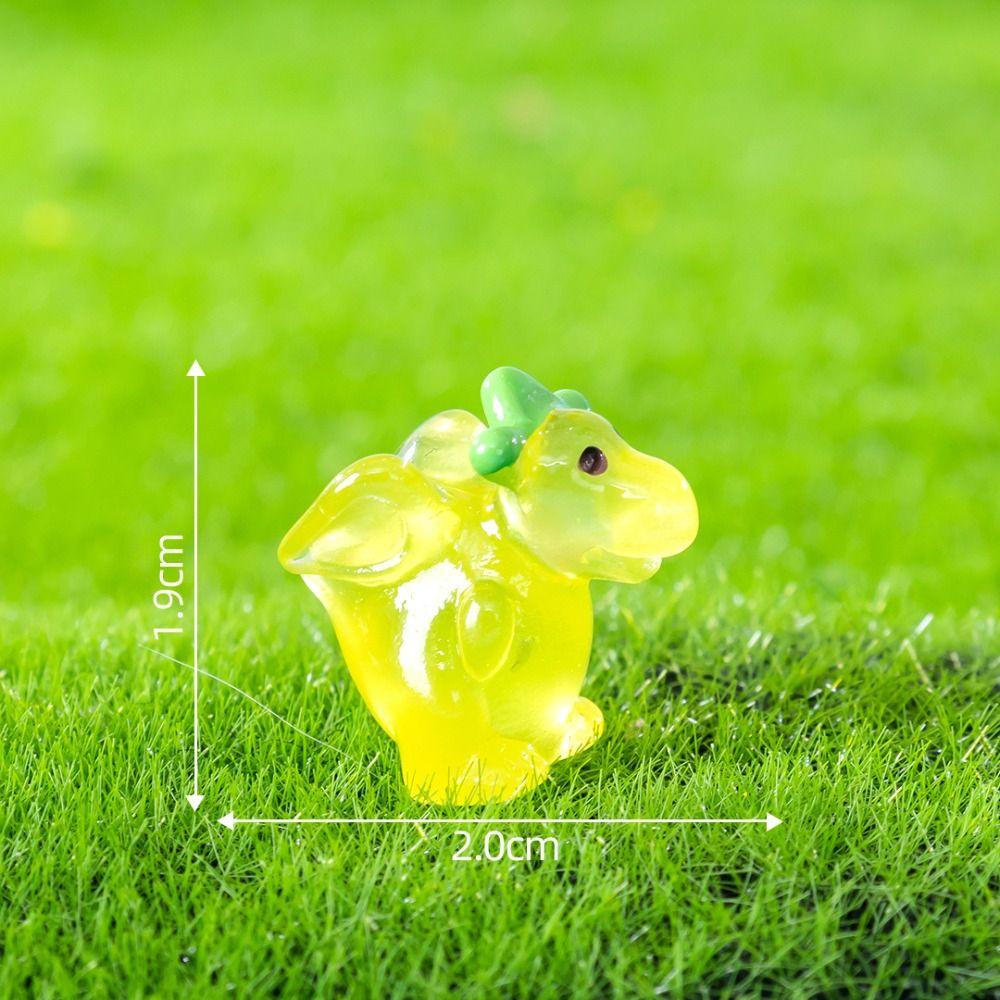 Cartoon Noctilucent Dinosaur Figurines Resin Crafts Micro Landscape Decoration  Desk Bonsai Decor