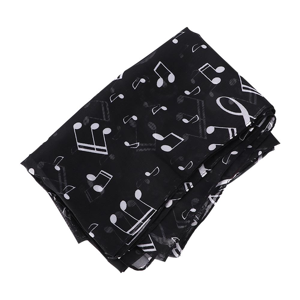 Clef Printed Women Neck Scarf Sheet Shawl Music Note Printed Scarf Muffler Chiffon Silk Scarf