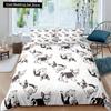 Cartoon Bulldog King Queen Duvet Cover Shar Pei Pup Dog Bedding Set Lovely Pet Puppy Doggy Quilt Cover Polyester Comforter Cover