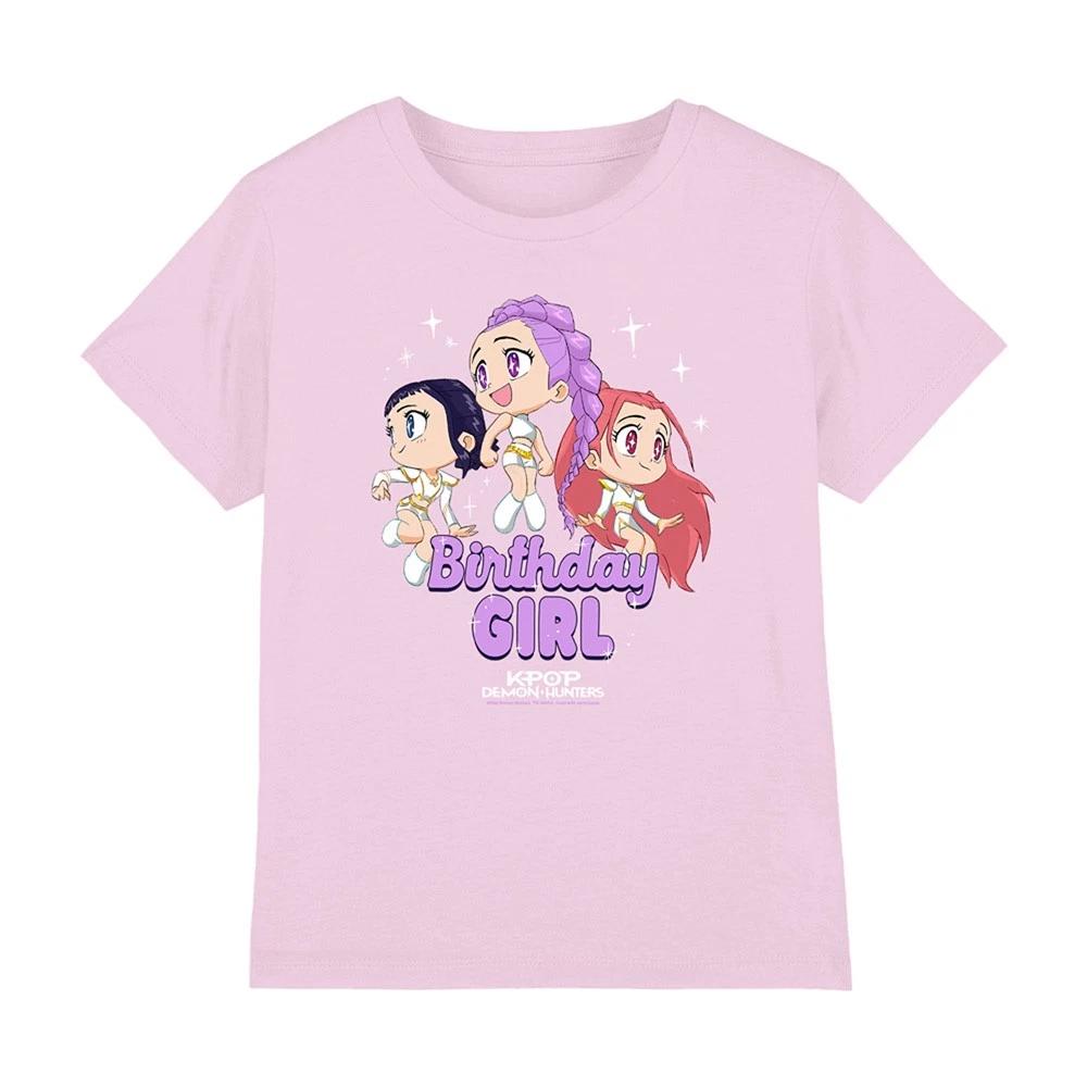 K-Pop Demon Hunters Huntrix Birthday Girl Group Kids T-shirt, Pink 140