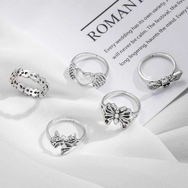 Fashion Personality Boast Student Cute Jewelry Simple Classic Charm Fashion 5 Sets of Rings