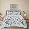 White Flower Three-Piece Quilt Cover 3D Digital Printing Bedding Set Simple Bed Cover