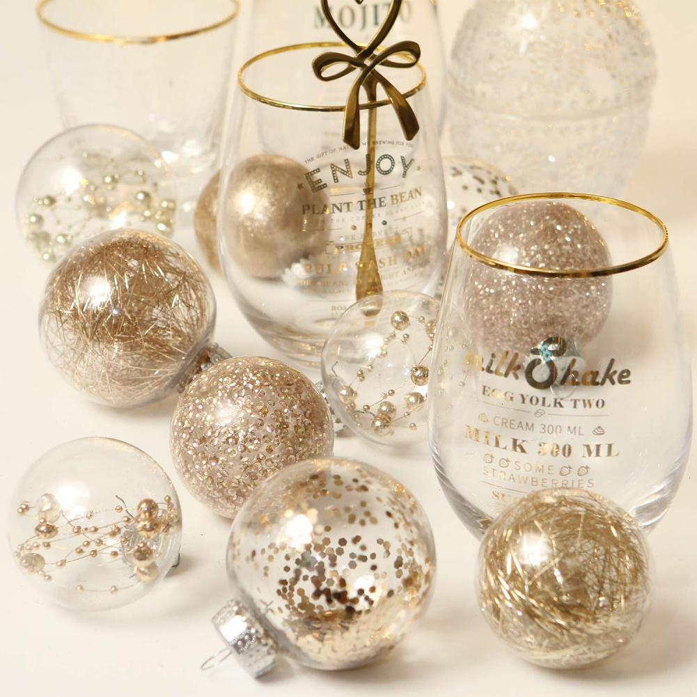 Clear Christmas Ball Ornaments Decorations Xmas Tree Shatterproof Ornaments with Hanging Loop for Home Decor Holiday Party