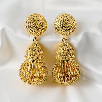 Boucles d'oreilles en forme de gourde creuse, style luxueux, exquises, pour femmes, nouvelle arrivée, personnalisables, acceptent la participation au mariage