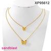 Elegant Light Luxury Heart-Shaped Gold-Plated Titanium Steel Necklace for Women - Versatile Fashion Clavicle Chain.