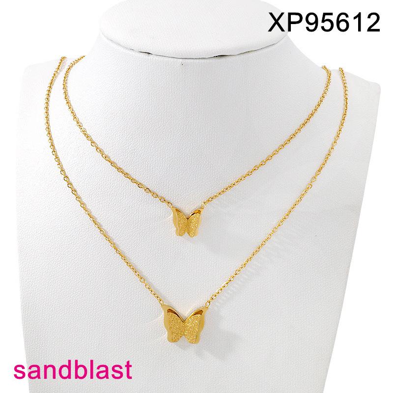 Elegant Light Luxury Heart-Shaped Gold-Plated Titanium Steel Necklace for Women - Versatile Fashion Clavicle Chain.