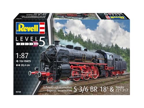 German Revell 1/87 German S3/6R18 Steam Locomotive Plastic Model 02168