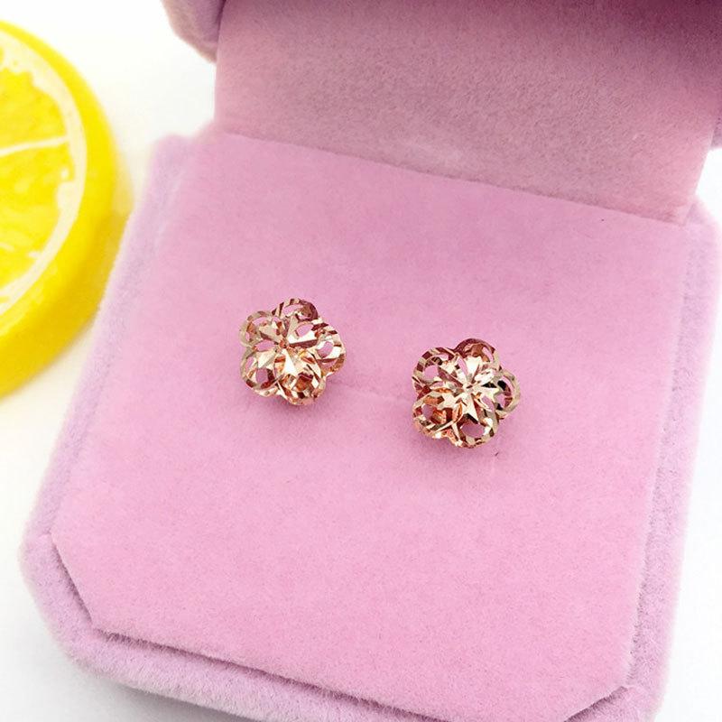 Pure Craftsmanship Hollow Iron Tower Earrings Small Fresh Women'S Color Gold Plated Rose Gold Ear Jewelry