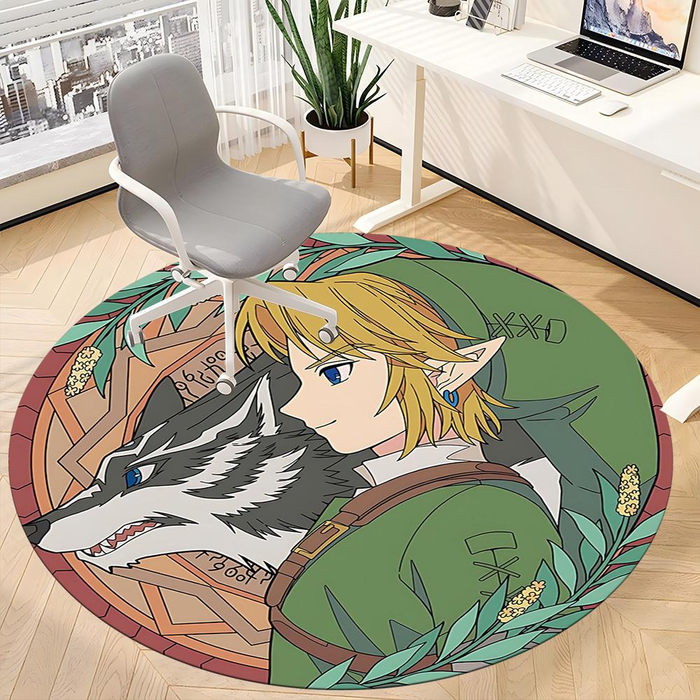 1pc Legend Zelda Office Round Area Rug, Bedroom Living Room Home Decor, Room Deco, Offic a1016228