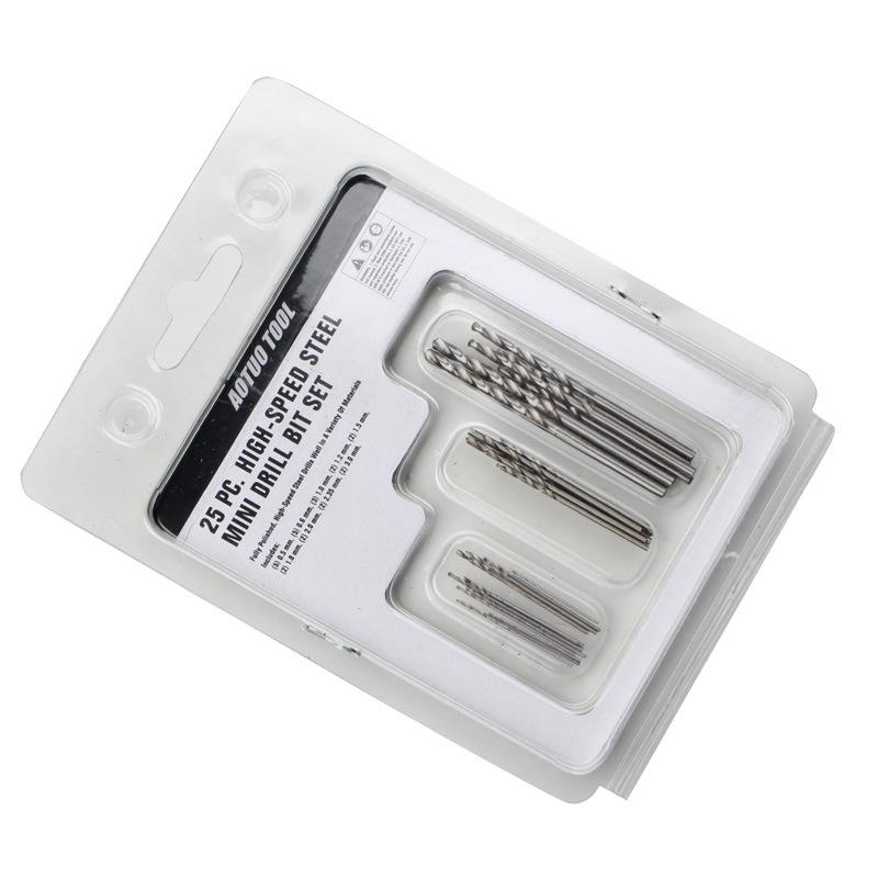 Set de burghie spiralate cu tijă dreaptă micro - 25 de piese, 0,5-3,0 mm, pentru găurire de precizie