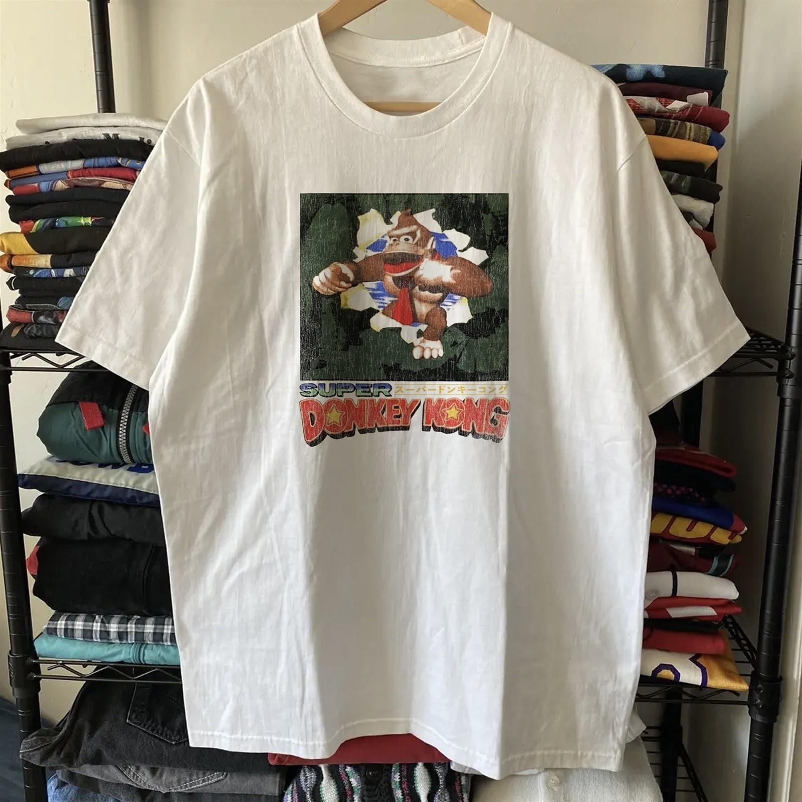 90s Super Donkey Kong Aged White T-Shirt M S