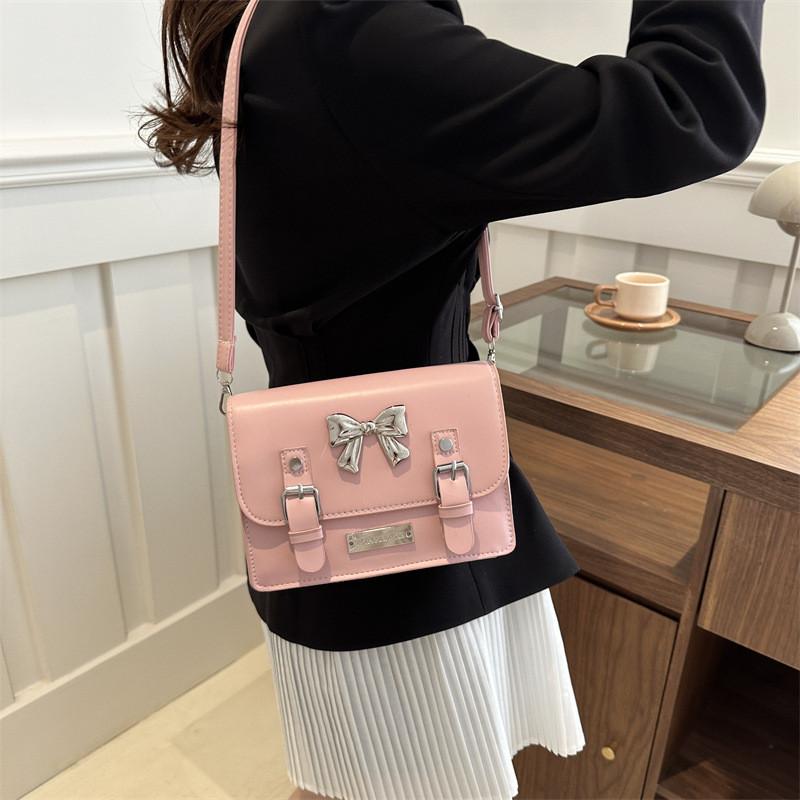 Stylish Korean Fashion Trendy Bowknot Handbag For Women In Elegant Black And Pink Options