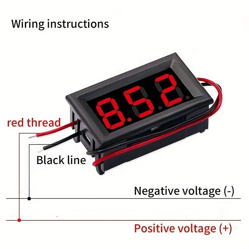 Digital Voltage Display 0.56,Two-Wire DC 4.5V-30V LED Voltmeter Display Voltage Tester Meter for Automotive & Electrical Troubleshooting