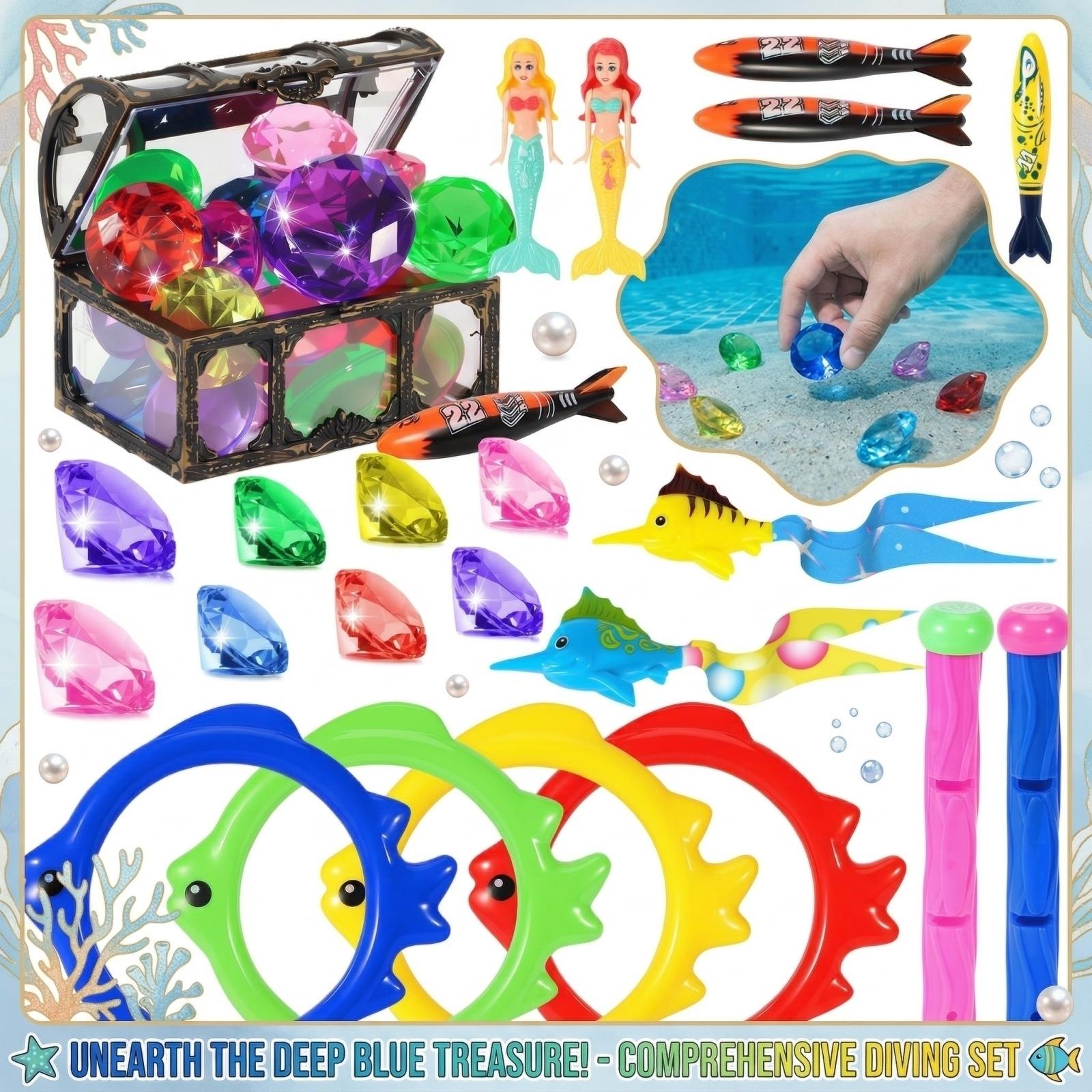 

Diving Toy Summer Water Play Swimming Pool Sinking Interactive Water Toy One Size