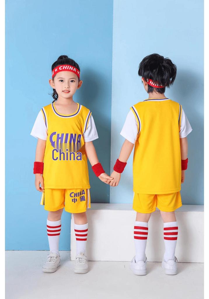Children's Fake Two-Piece Basketball Uniform Set - Unisex Competition Jersey & Jump Rope for Sports Performance and Training.