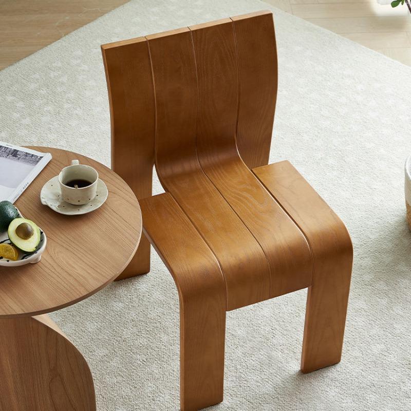 Wooden Dining Chair Nordic Modern Living Room Chair Aesthetic Decorative Backrest Chairs Luxury Single Person Interior Chairs