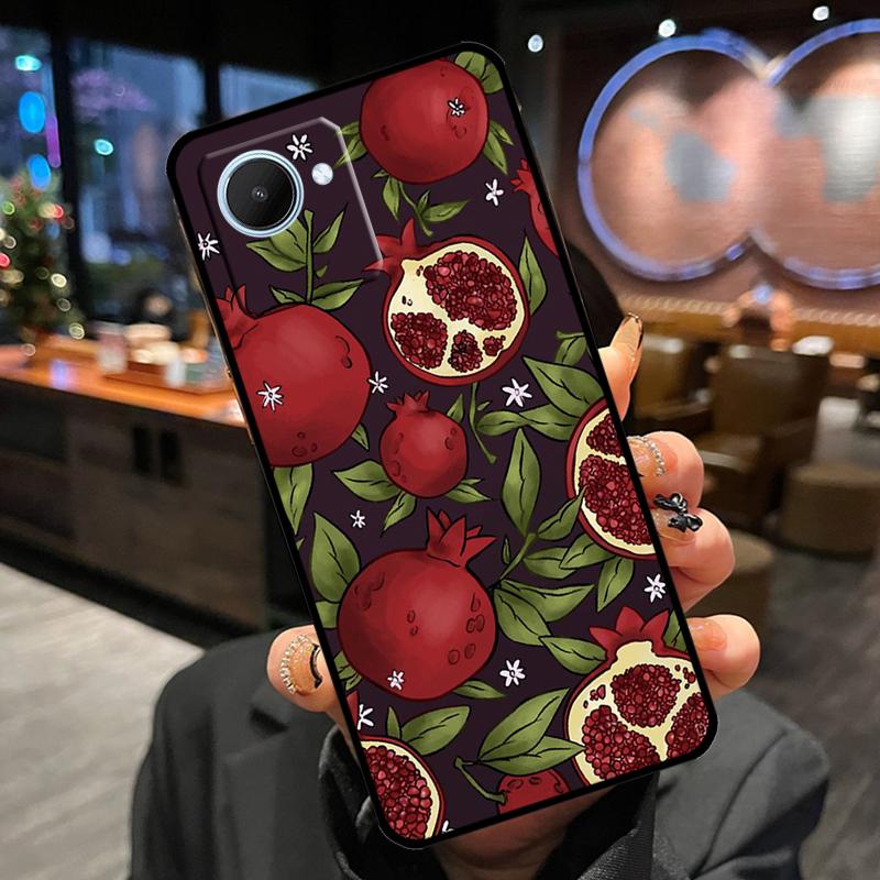 Food Fruit Red Pomegranate Case For Realme 13 Pro Plus 12 11 14 15 GT6 GT7 Pro C15 C35 C53 C55 C61 C63 C65 C67 C71 C75