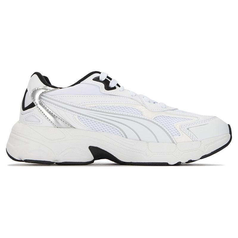 PUMA Teveris Nitro Metallic Wns Women Cushioned Breathable Low Top Casual Shoes White Black 391098-03