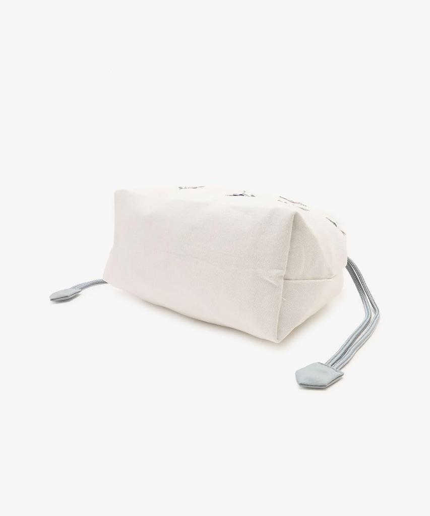 Afternoon Tea Living JD56 Heritage Fleur Embroidered Insulated Drawstring Lunch Blue Bag,