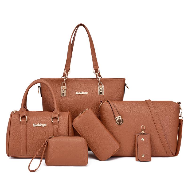 2023 Sada tašek pro matku a dítě: Trendy Kabelka, Taška přes rameno a Dámská velká taška crossbody - Šestidílná kolekce