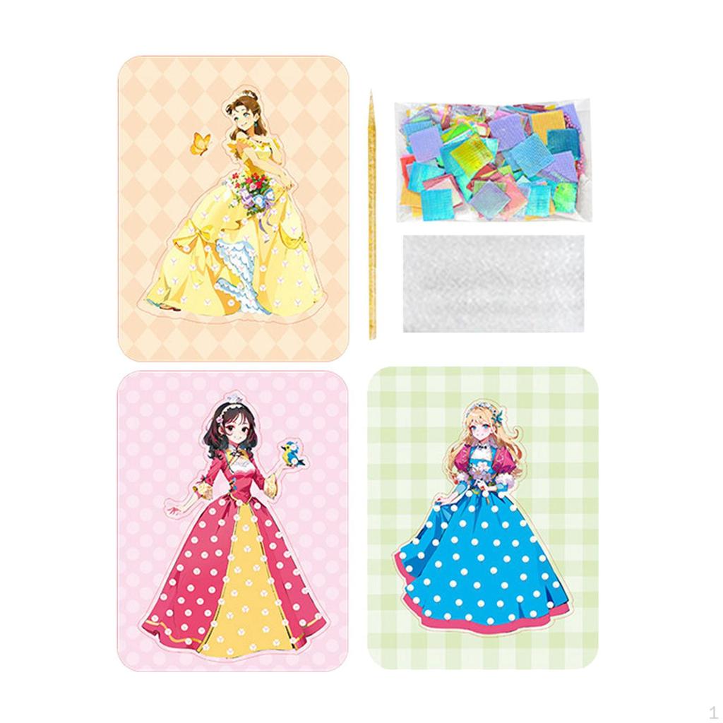 DIY Painting Sticker Craft Toys Paper Kits Project Handmade Princess Dress up Activity