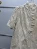 French Retro Mori-kei Embroidered Hollow Wood Ear Trim Solid Color Short Sleeve Shirt for Women